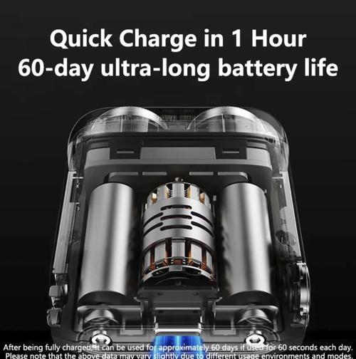 This portable men's electric shaving kit is IPX7 grade fully waterproof, suitable for both dry and wet use. Its 9-blade stainless steel head efficiently shaves without causing skin irritation. A 1-hour fast charge provides 60-day battery life. With a compact mech-style design, it can be easily placed in a pocket. The gift box packaging is elegant, making it a top choice for business trips and as a gift. It keeps you looking fresh at all times.