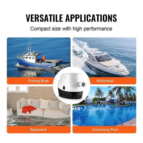 Automatic Bilge Pump, Marine Yacht Bilge Water Pump with Float Switch, Submersible Electric Drainage Water Pump, Heavy Duty Waterproof Boat Drain Pump, Stable Efficient Marine Water Transfer Pump, Corrosion Resistant Vessel Water Suction Pump, Wear Resistant Long Lasting Marine Accessories, Multiple Types Optional Wholesale, Ideal for Boat Water Discharge and Marine Equipment Daily Water Drainage Practical Application