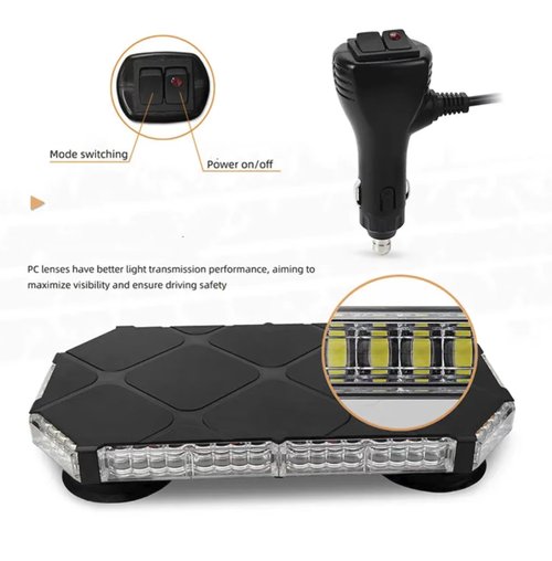 This vehicle's rear warning light has a dual-color flashing mode in yellow and white, which is easy to install and can be powered on at any time. The light is characterized by its waterproof, dustproof and durable properties. It is suitable for road construction, emergency repairs and engineering operations, and can provide reliable warnings for driving safety. It is an essential equipment for outdoor work and emergency situations.