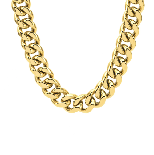 Titanium steel gold-plated Cuban men's necklace. The thin chain body is lightweight and comfortable. The vacuum electroplating makes it resistant to color fading. The double safety square clasp is secure and stable. The chain is wear-resistant and corrosion-resistant, suitable for versatile hip-hop and casual outfits. It is suitable for both personal use and as a gift. It can be used as a personal accessory or given as a gift to friends and relatives.