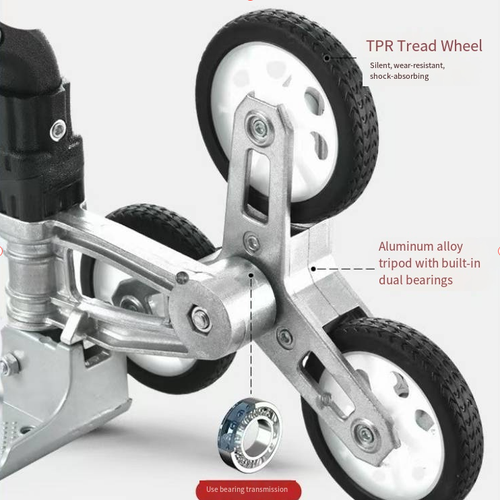 Aluminum alloy folding handcart, with multi-level adjustable telescopic pull rods, and a hollow load-bearing chassis that can be folded and stored. The silent wheels roll smoothly, have strong load-bearing capacity, suitable for carrying groceries, delivering packages, traveling with luggage, and household moving. Lightweight and rust-proof material. Compact and space-saving for small rooms, and convenient for moving heavy objects.