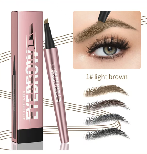Order today and you will receive 4 individual liquid eyebrow pencils. You can draw four realistic eyebrows with one stroke, creating a thick and natural eyebrow shape. They are not prone to smudging or fading. There are multiple natural shades available, allowing for easy matching with different hair colors. The pen is portable and easy to use. Even beginners can easily fill in the gaps in their eyebrows and shape the shape. The effect after application is transparent and natural.