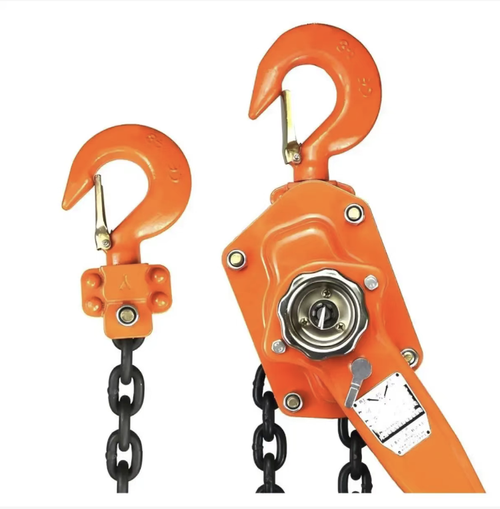 1.5-ton hand-operated hoist, capable of both lifting and towing. It features a 3-meter thick manganese steel chain that moves smoothly without getting stuck. The two-way anti-slip handles make operation effortless. The hook is equipped with safety lock plates, ensuring stable braking and preventing accidental drop. The thickened body is rust-proof and shock-resistant, making it suitable for various scenarios such as construction site lifting, equipment tensioning, and vehicle fixation.