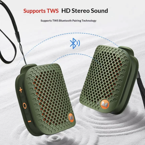 80g ultra-light magnetic wearable Bluetooth speaker, IPX5 waterproof and sweat-resistant, TWS dual-device interconnection for stereo surround bass output. The powerful back clip can fix it on backpacks or bicycles. The Bluetooth has stable and long-lasting battery life. It combines the advantages of portability, waterproofing and stereo bass, making it a great music accessory for outdoor travel. Recommended.