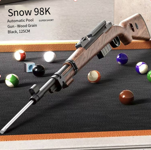 125cm wooden grain automatic ejection billiard cue, suitable for children and short people. It has an easy-to-operate ejection mechanism and no need for strenuous swinging. The arc-shaped non-slip grip is safe for hands. The long and short versions can stabilize the ball hitting on various home billiard tables. It is a practical and enjoyable entertainment tool for family members to play together and enjoy the table games at home.