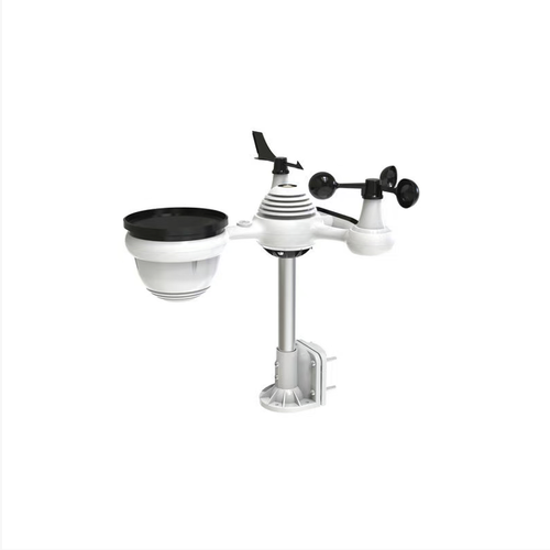 WiFi wireless weather monitoring station, outdoor integrated waterproof sensor probe with solar power supply, large color screen simultaneously displaying temperature, humidity, wind speed, rainfall, air pressure, and automatically generating weather forecast. Wireless long-distance transmission, suitable for garden and greenhouse farming, all-weather monitoring of indoor and outdoor weather changes.
