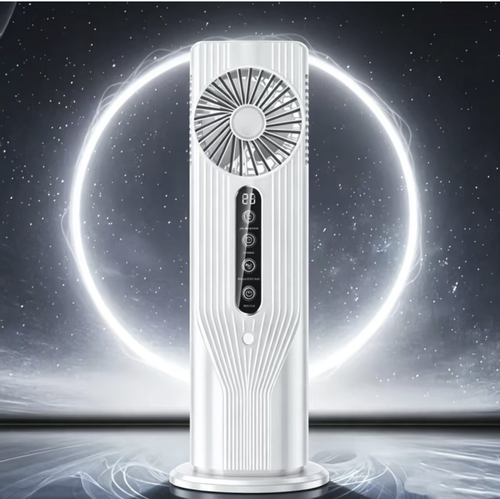 The new vertical desktop air conditioner features 6-speed wind adjustment with a vortex air duct, built-in mist humidification and ambient lighting. It has a 1-6 hour timer for automatic shutdown, a high-definition digital display screen, USB universal power supply, and low-noise operation. The compact design saves space and is suitable for offices, dormitories and homes. It combines cooling and moisture retention functions for summer use.