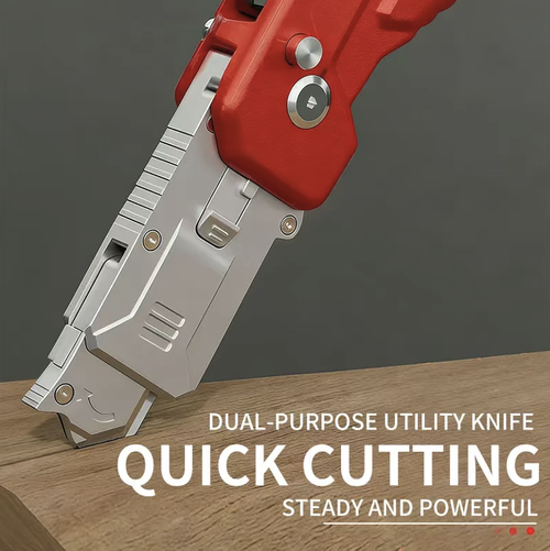 Thickened steel body multi-functional cleaning shovel. The rotatable blade head is suitable for cleaning various gap surfaces, and it can be used for scraping, chipping and cutting in one operation. It comes with a spare blade storage compartment. The non-slip handle makes holding easy and comfortable. It can remove joint sealant, wall plaster, and residual glue stains. It won't damage tiles or glass. Suitable for general use in renovation, cleaning, and home decoration.