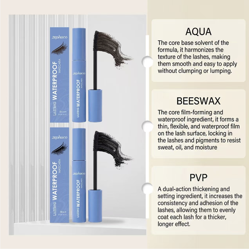 Order today and you will receive 2 bottles of double-color waterproof mascara. It is water-resistant, sweat-proof and won't smudge or smudge your makeup. The formula is smooth and fine, allowing you to easily create long, thick and curled lashes. It is gentle and natural, with a mild formula that is safe for the eyes. The tube is small and portable, making it suitable for commuting and outings. Even beginners can easily create a sophisticated eye makeup look.