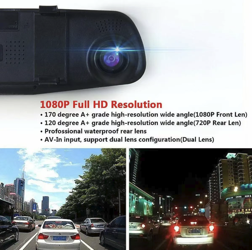 3.5-inch rear-view mirror camera recorder, with dual cameras for recording. Anti-glare mirror surface can withstand strong light day and night. Wide-angle lens provides clear night vision. Automatic video locking upon collision. Continuous recording does not occupy memory space and can assist in reversing. Bundled installation is simple and stable, durable. It is very practical for travel evidence collection and preventing scams.