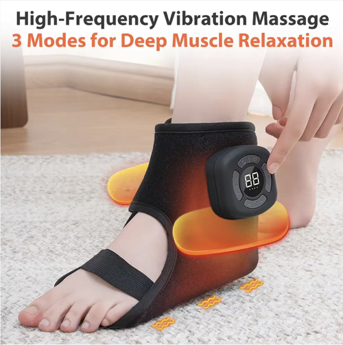 Order today and you will receive 2 vibrating heating airbag foot massage devices to promote blood circulation. They are suitable for the ankles and come with 4 levels of air pressure massage and 3 levels of heat therapy modes. The elastic straps can be adjusted to different sizes. They support wireless USB charging and are lightweight and easy to store. They are only used as daily relaxation and care tools to help relieve muscle soreness and discomfort in the limbs.