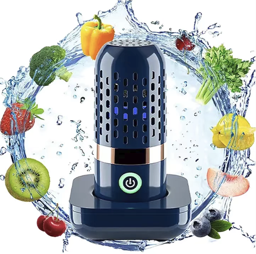 Wireless capsule fruit and vegetable cleaning purifier, supports wireless charging, and the waterproof body can work directly in water. One-click start, suitable for soaking and purifying fruits, vegetables, and meat ingredients. Compact in size, easy to store and carry. It is a food auxiliary purification device and cannot replace water rinsing. When using, avoid dry burning. Suitable for daily use in family kitchens.