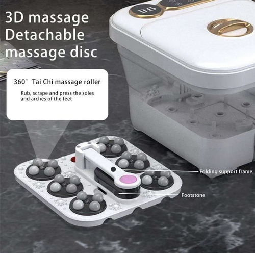 Fully automatic heated massage foot bath tub, equipped with a digital control panel, supports water temperature adjustment for constant temperature and insulation. It has multiple sets of foot bottom massage rollers, combined with a sealed and insulated cover. There is a drainage port on the side for easy cleaning. Suitable for relaxing feet before bedtime at home. When using, follow the water level requirements. Do not dry burn. Empty and dry thoroughly after use.