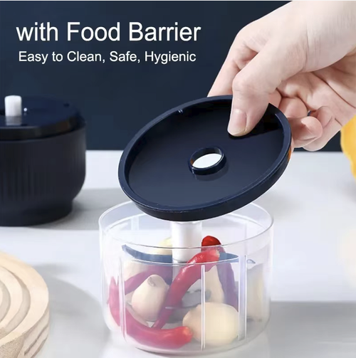 A rechargeable electric garlic grinder equipped with a three-blade stainless steel cutter assembly. The transparent cup body makes it easy to observe the grinding process. It can be used to make garlic paste, baby food, and seasoned vegetables. The machine is portable and easy to store. It is convenient to disassemble and clean. Do not run it without any load. The main unit must not be immersed in water. Handle the cutter head carefully to avoid injury.