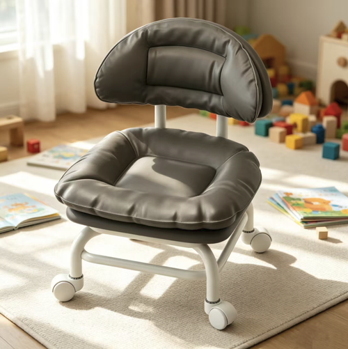 Swivel chair with soft padded backrest and low stool, metal frame combined with silent and anti-slip wheels. High-density sponge seat provides soft and comfortable support. The low design is suitable for shoe changing in the entrance, home relaxation, and manual operations. It can be flexibly moved and the fabric is easy to clean. Do not stand on the seat. Regularly tighten the wheel accessories. It is suitable for use on flat indoor floors.