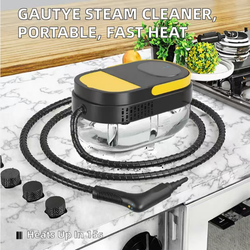Multifunctional small steam cleaning machine, equipped with a complete set of cleaning accessories, compatible with power supplies of European, American and British standards. High-temperature steam softens oil stains and dirt, capable of cleaning areas such as range hoods, air conditioners, and kitchen and bathroom tiles. Avoid direct exposure of steam to the human body. After use, cool down and drain the remaining water to prevent scalding from high temperature.