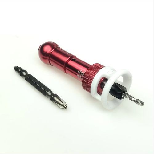Woodworking countersink drill bit set, equipped with an aluminum alloy adjustable stopper. It can complete both drilling and countersunk conical holes in one operation. Multiple specifications of drill bits are paired with a toolbox, a wrench and spare washers, ensuring uniform depth of countersink holes. It is suitable for various types of wood and is a practical auxiliary tool for woodworking workers in their daily work.