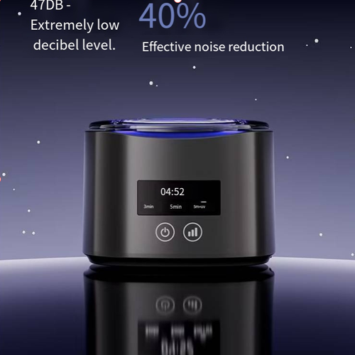Ultrasonic dental appliance cleaner, with multiple speed settings and timer options, featuring a digital display screen and a transparent dust-proof cover. It uses ultrasonic vibration to clean the gaps of dental appliances, dentures, and retainers, removing residues. The operation is simple. It is only for daily auxiliary cleaning and does not equal medical disinfection. It needs to be used in conjunction with the correct maintenance method.