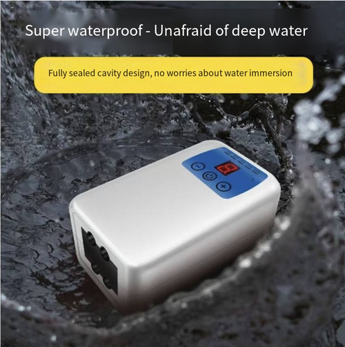 Dual-charging dual-oxygenation pump, designed with AC DC lithium batteries, four exhaust outlets with a digital display screen, equipped with a hook for easy hanging. The intermittent mode can last up to 120 hours. It comes with a complete set of accessories including air tubes and check valves, and is suitable for home fish tanks, outdoor fishing emergency oxygenation. Please note to install it properly to prevent backflow.