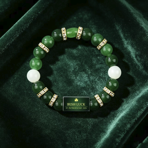 Order today and you will receive 2 green tiger-eye bracelets. They feature an elastic string design for easy wearing. The bracelet is composed of green and white round beads interlocked with diamonds, and is adorned with a decorative panel in the center, creating a festive atmosphere. It is recommended to remove it when taking a bath or swimming. They are suitable for wearing at parties and can also be given as small gifts during festivals.