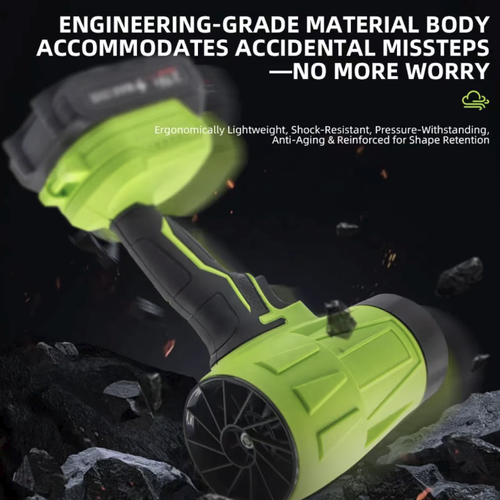 Lithium battery turbo hair dryer, with a lithium battery wireless handheld design, a gun-shaped non-slip grip, equipped with high-speed bearings and large turbo blades, paired with a large-capacity lithium battery and a dedicated charger. Suitable for dust removal and leaf cleaning, vehicle sweeping. The operation should be away from the air outlet. Do not let foreign objects get in. It is suitable for various cleaning scenarios in workshops and outdoors.