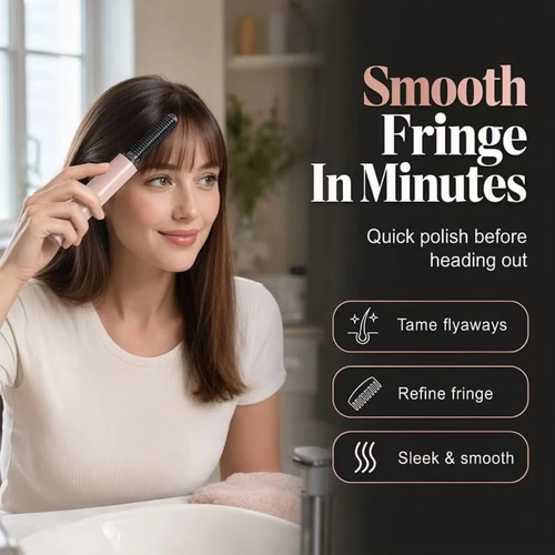 This mini radio hair dryer supports USB charging. The compact design with a protective cover makes it easy to carry around. It has multiple temperature adjustment settings and smooth comb teeth, which can be used to style bangs, straight hair, and slightly wavy hair. The wireless design is not limited by wires, allowing for quick styling whether at home or on the go. The operation is simple. It is a practical accessory for styling hair when going out.