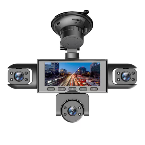 3.16-inch screen multi-lens car recorder, capable of recording from multiple angles, supports WIFI connection for viewing videos on mobile phones. It has parking monitoring function, and the video recording can be triggered by vehicle vibration. The external rear lens has a supplementary light source, supports loop recording, and the suction cup installation angle can be adjusted to reduce the shooting blind area, allowing for the preservation of driving and parking scenes.