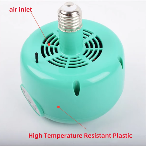 Intelligent temperature-controlled heat preservation lamp with digital display, supporting temperature adjustment, constant temperature control, and gentle warm air heating. It can be hung for installation, equipped with an independent power switch. Suitable for raising poultry and keeping pets (cats and dogs) warm. Please use it away from waterlogged and damp environments. Regularly check the wiring and avoid close contact with heat sources.