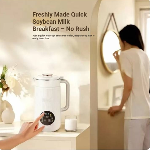 This 1350ml multi-functional blender Soy Milk machine features a 304 stainless steel inner container, comes with multiple program settings, supports Reservation and one-touch cleaning. It can make soy milk, complementary foods, nut milk, etc. With a no-filter design, it has a lower operating noise and is easy to operate. Please follow the water level requirements when using. It is suitable for 1-2 person household use.