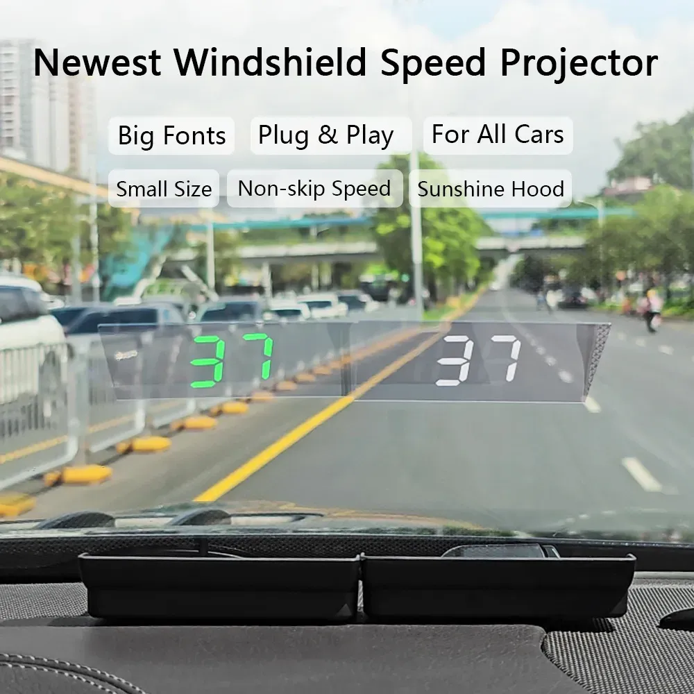The latest 2026 GPS HUD speedometer, featuring windshield projeciton function, plug-and-play universal head-up display, suitable for all vehicles, large-sized readable digital font, real-time non-jumping speed readings, white-green dual-color mode, anti-glare canopy, USB power supply, 100% compatible with cars, trucks, buses, motorcycles, electric and hybrid vehicles, enables you to keep your eyes on the road, thereby reducing distracted driving. Hurry and place your order now!