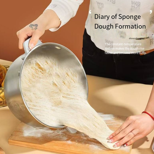 This fully automatic dough mixer integrates dough kneading and constant temperature standing functions. It supports multiple speed adjustment modes and can easily knead hard dough. The 304 stainless steel bowl is safe, durable and easy to clean. Adopting convenient one-key operation, it is an ideal helper for homemade pasta. Suitable for cooking lovers and baking enthusiasts, it effectively improves food making efficiency.