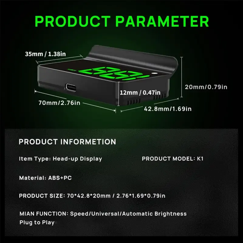 Head up Display Car GPS Digital Speedometer Car Truck Motorcycle Head Up Display Odometer HUD MPH Car Tools Accessory