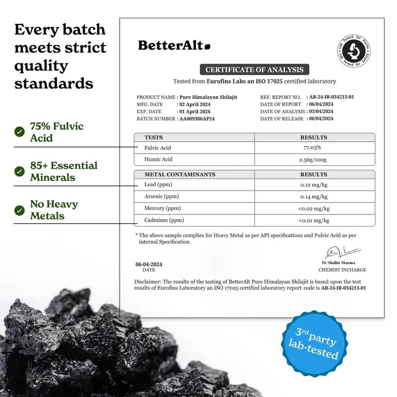 Men's essential BetterAlt GOLD+ Shilajit, Ashwagandha & Sea Moss Capsules | Lab-Tested for Purity | Helps Boost Energy & Immunity