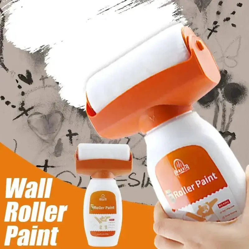 Roller Paint, Wall Renovation Paint and Brush, Damp and Mouldy Wall Renovation Tool, Eco-Friendly Water-Based Paint Odourless, White
