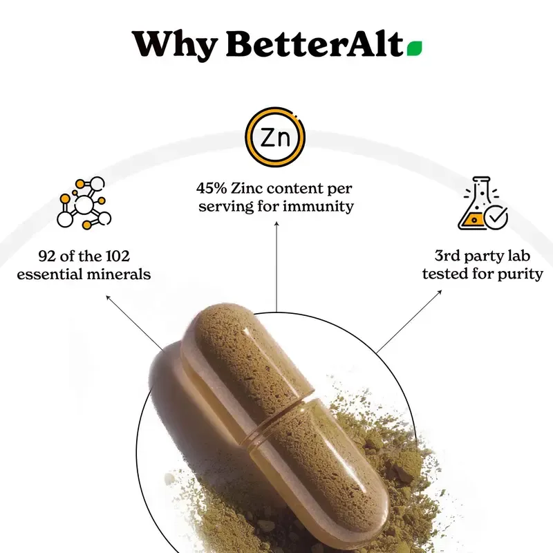 Men's essential BetterAlt GOLD+ Shilajit, Ashwagandha & Sea Moss Capsules | Lab-Tested for Purity | Helps Boost Energy & Immunity