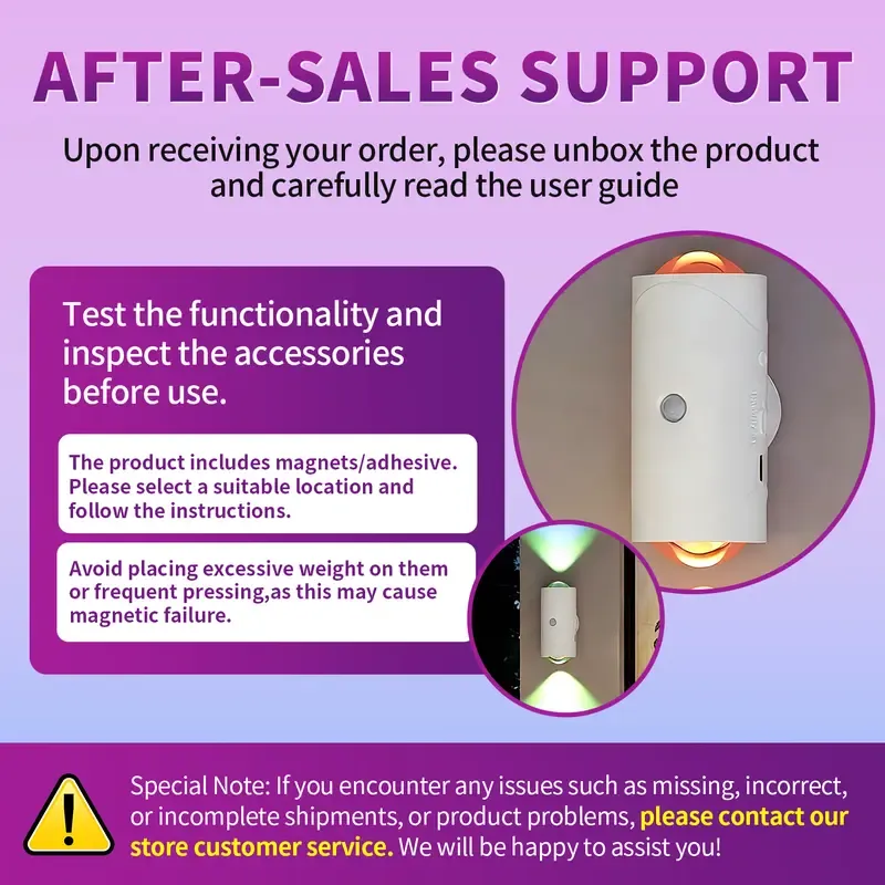 Smart Rechargeable LED Night Light with Motion Sensor – RGB Gradient Ambient Lighting, Dimmable Wall Lamp, Magnetic & Stick-On Design, USB Convenient Charging, Long-Lasting Battery, Perfect for Halloween Decor, Bedroom, Stairs, Hallway & Entryway