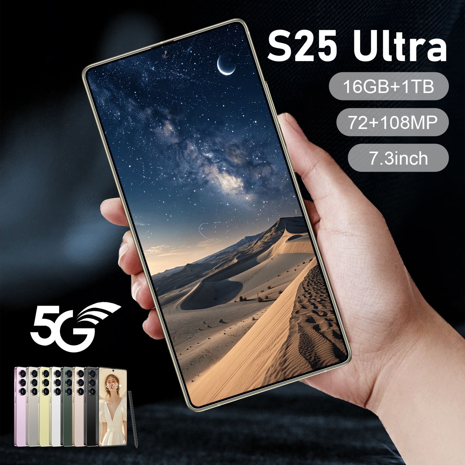 HOT S25 Ultra Smartphone 16GB+1TB 72MP+108MP 8000mAh 7.3Inch Android14 (cash on deliver+free shipping)