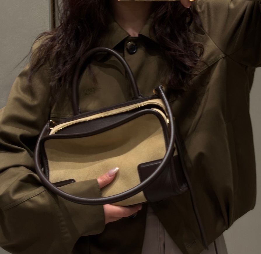 Vintage Minimalist Women's Bag Crossbody for Commute & Date, Versatile Evening Handbag, Color-Block Shoulder Bag