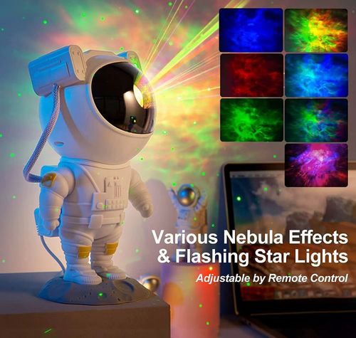 Space Buddy Projector Star Projector Light Astronaut Night Light Projector Remote Control Timer LED Lights