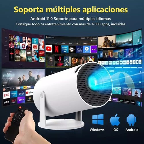 HY300 PRO 4K Android 11 Outdoor Portable Phone LCD Projector with Wifi6 Smart Mini Cinema Projectors LED Lamp