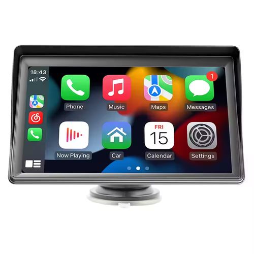 7'' Universal Car Radio Wireless Carplay Android Auto Mirrorlink Portable BT and USB and AUX with Sun Visor Multimedia Car Player