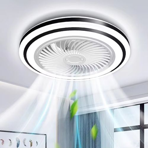 All-In-One Eco-Friendly Silent Ceiling Fan Lamp Modern Simple Design for Restaurant Master Bedroom Circulating Fan Light