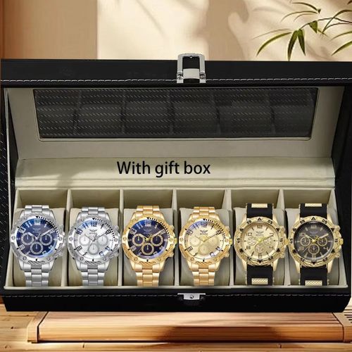 New Sports Steel Belt Large Dial Men's Fashion Leisure Watch Blue Quartz Watch