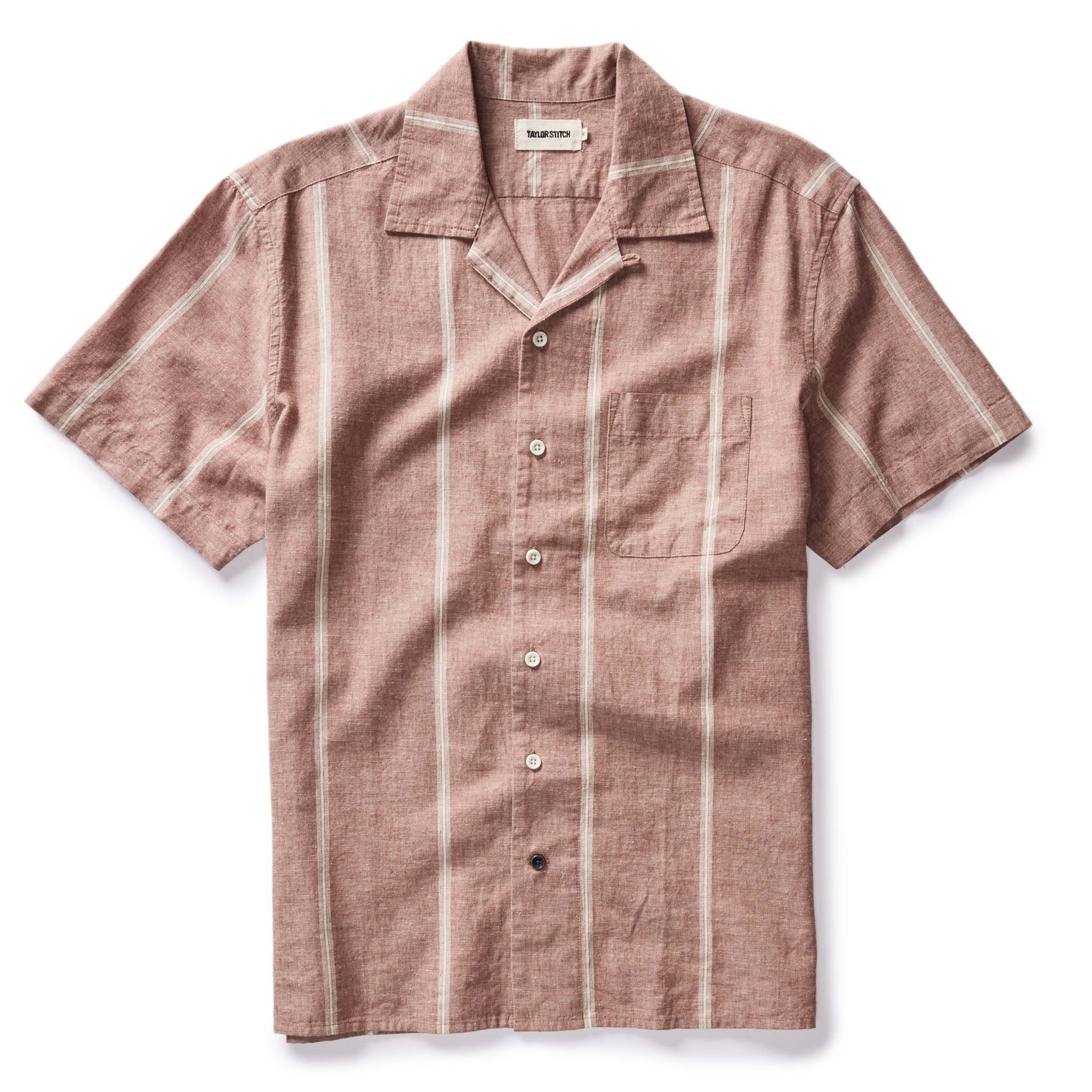 Voeaw Short Sleeve Hawthorne in Dried Fig Stripe