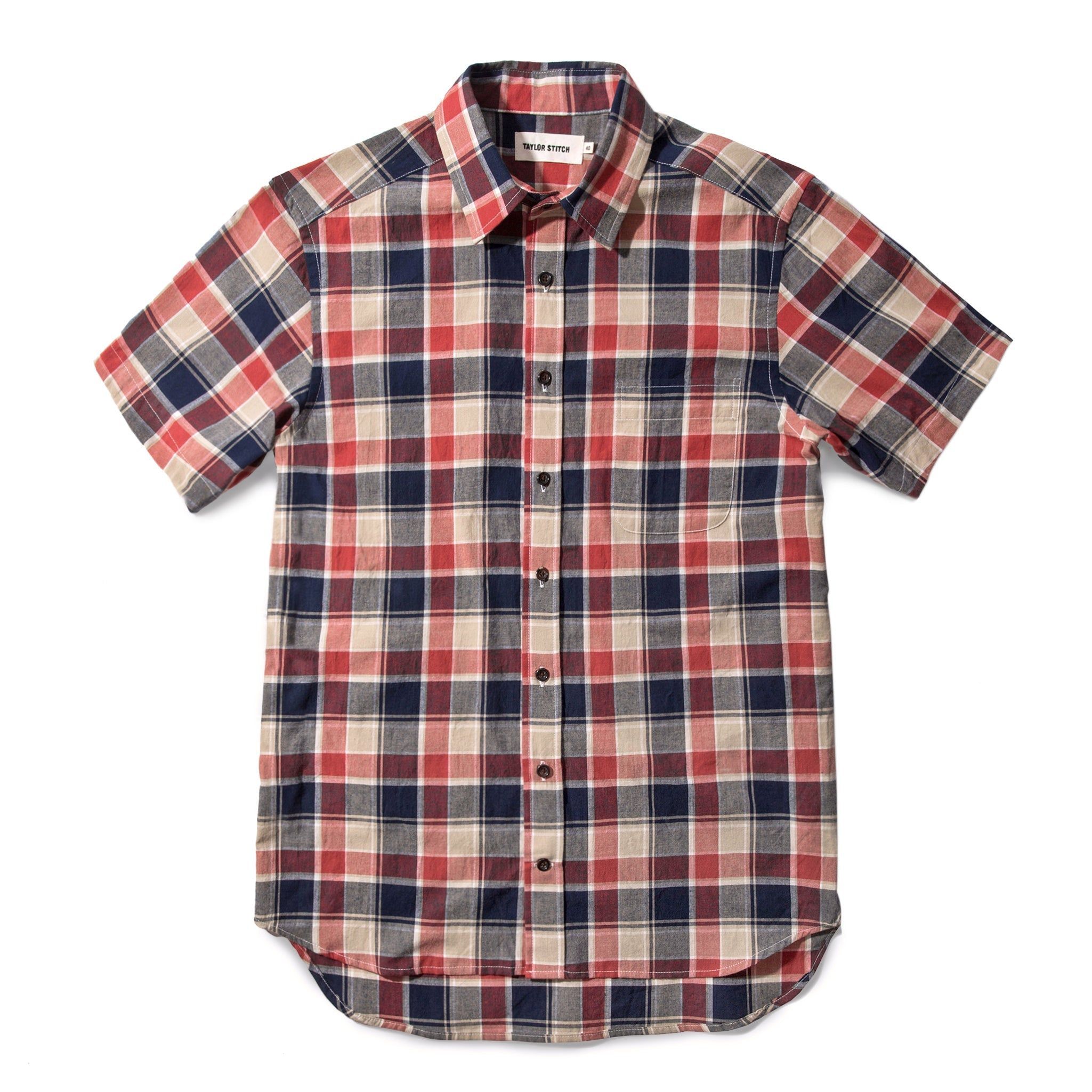 Voeaw Short Sleeve California in Red Plaid