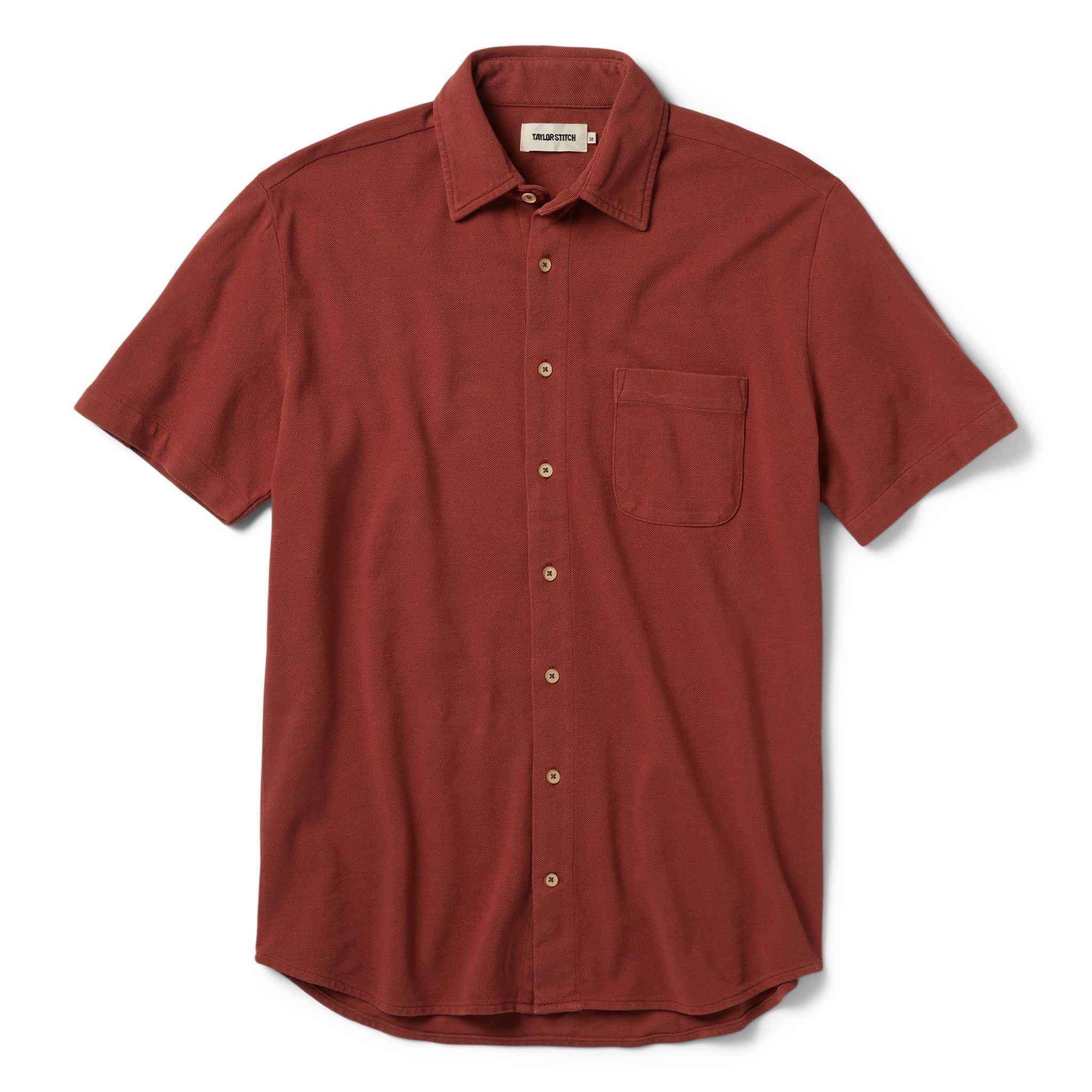 Voeaw Short Sleeve California in Red Clay Pique