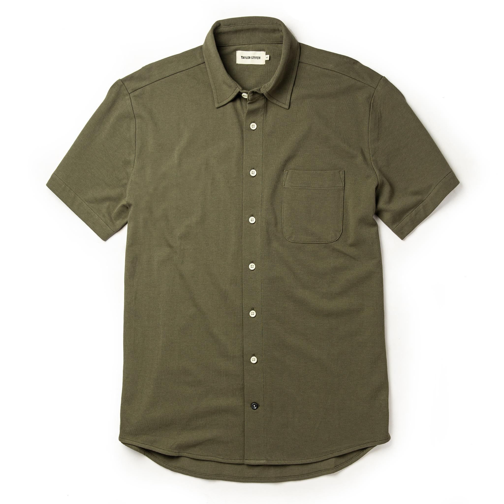 Voeaw Short Sleeve California in Olive Pique