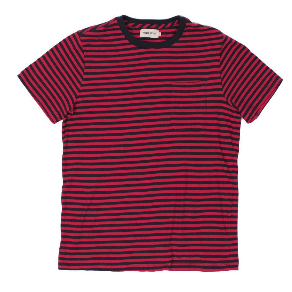 Voeaw Sequoia Stripe Tee in Navy &amp; Red