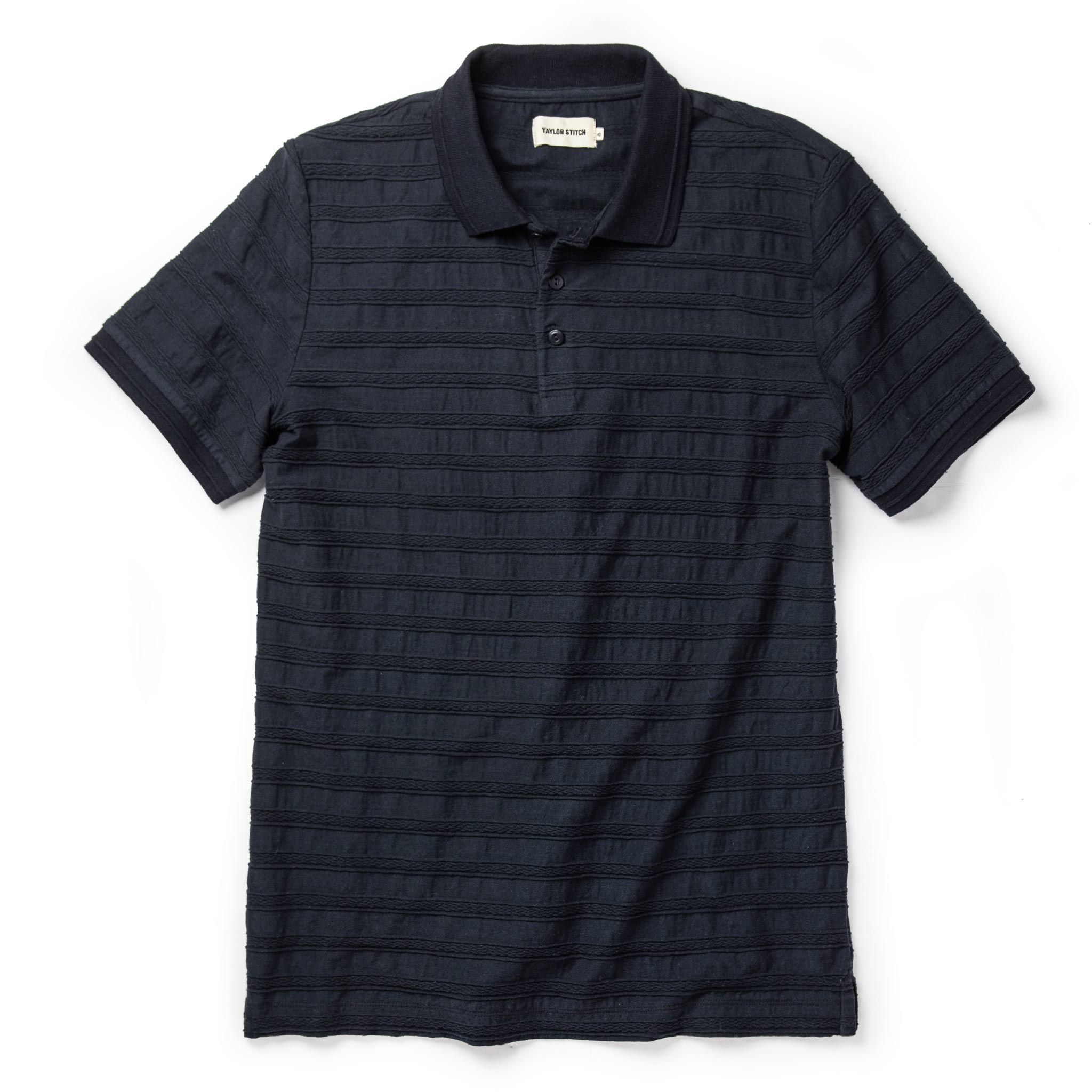 Voeaw Polo in Dark Navy Jacquard