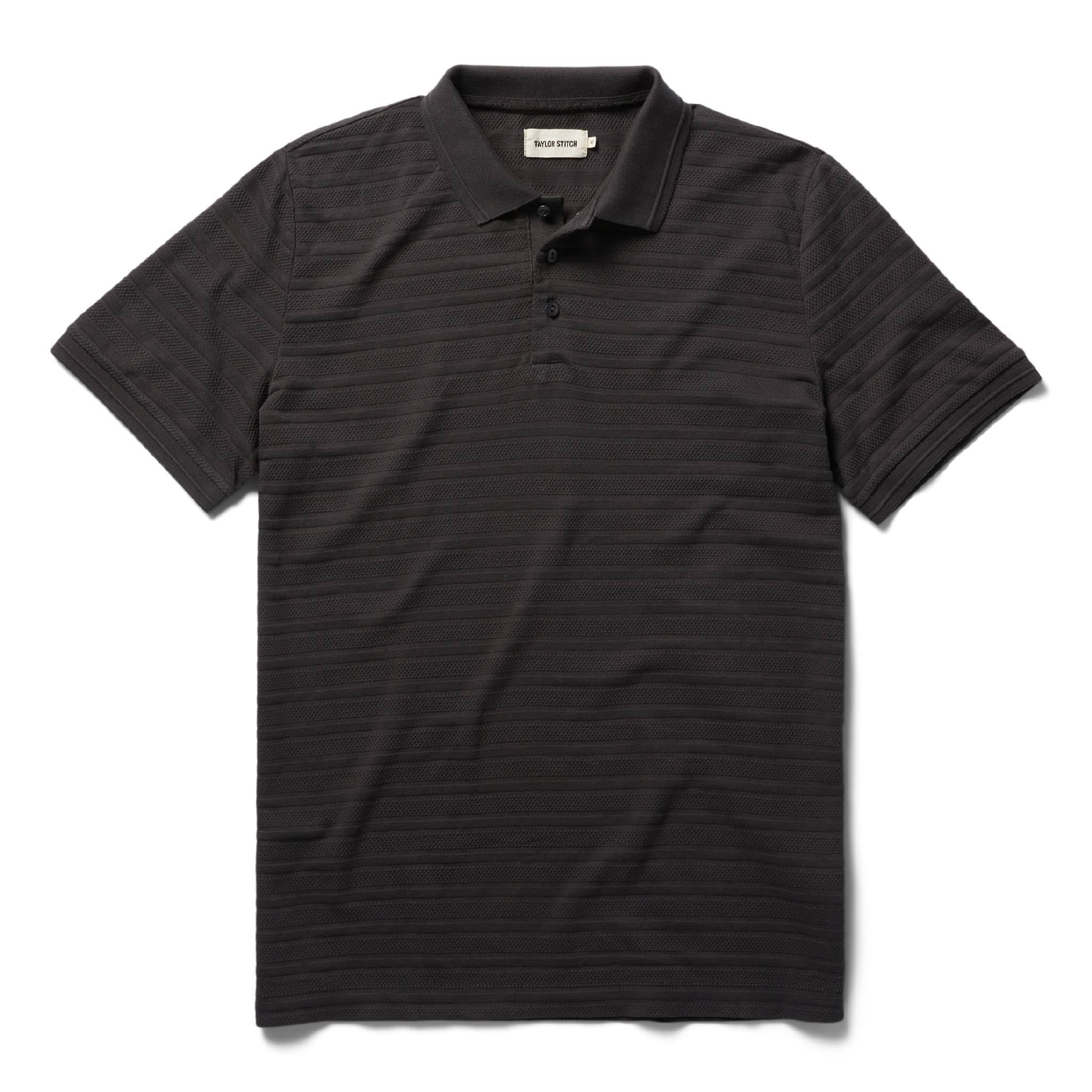 Voeaw Polo in Dark Charcoal Jacquard